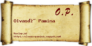 Olvasó Pamina névjegykártya